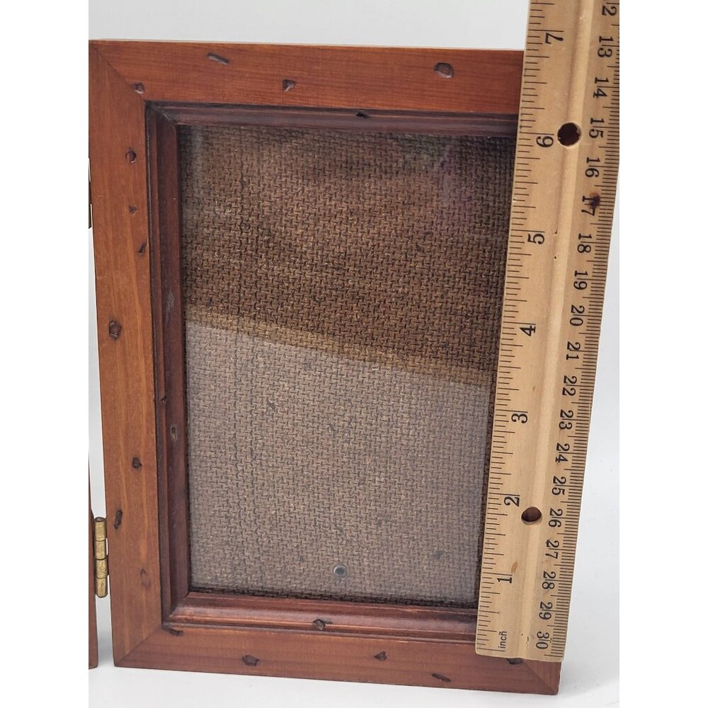 FETCO Tri-Fold Warren Kimble Wood Golf Picture Frame Holds 4x6 Folk Art - Picture 5 of 11